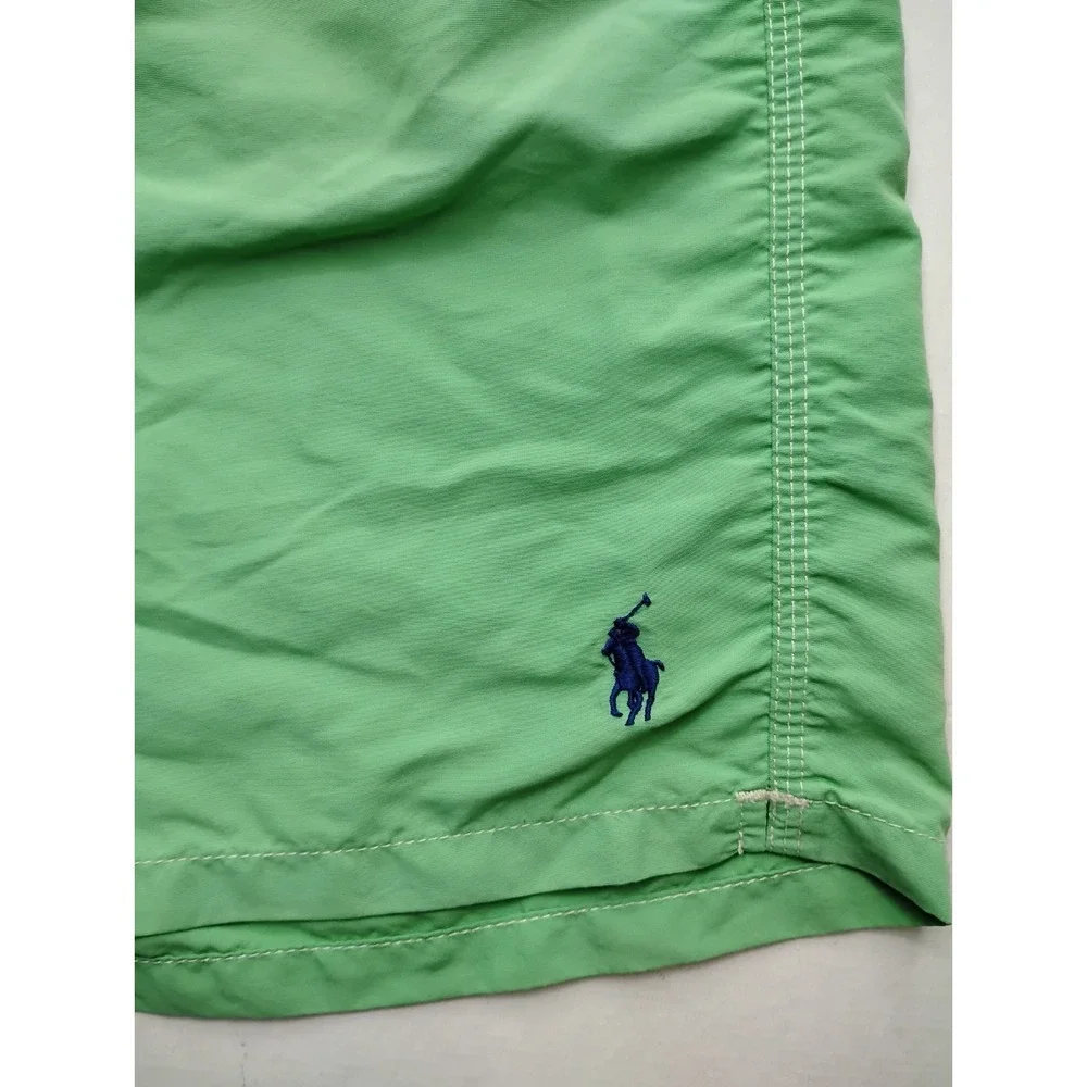 Polo Ralph Lauren Men's Large Green Swim Trunks Board Shorts Lined Drawstring